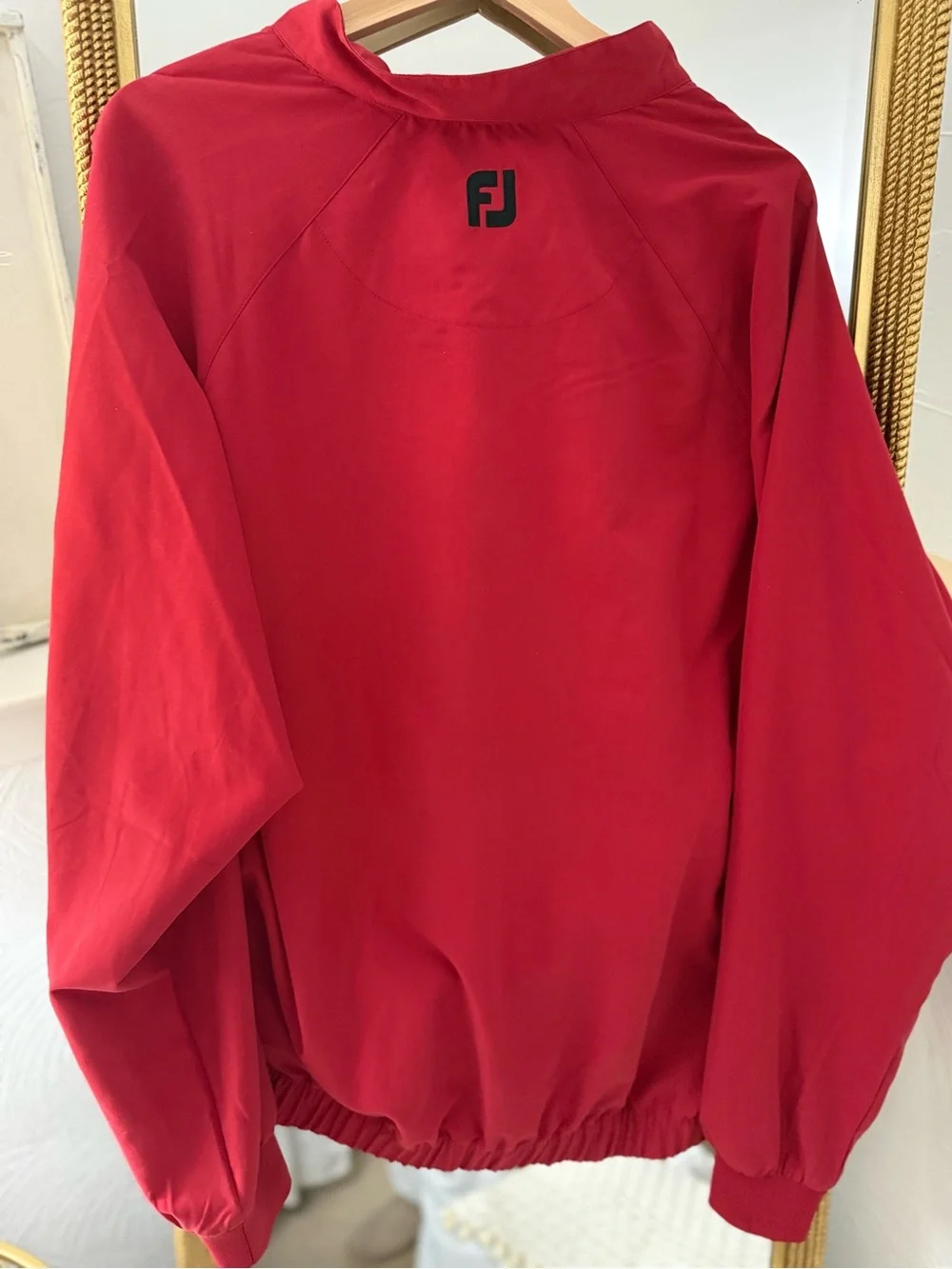 FootJoy Red Golf Jacket with Black Logo Trim